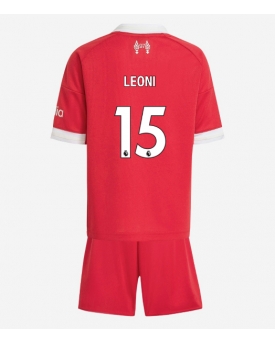 Billige Fotballdrakt Liverpool Giovanni Leoni #15 Replika Hjemmedraktsett Barn 2025-26 Kortermet (med bukser)
